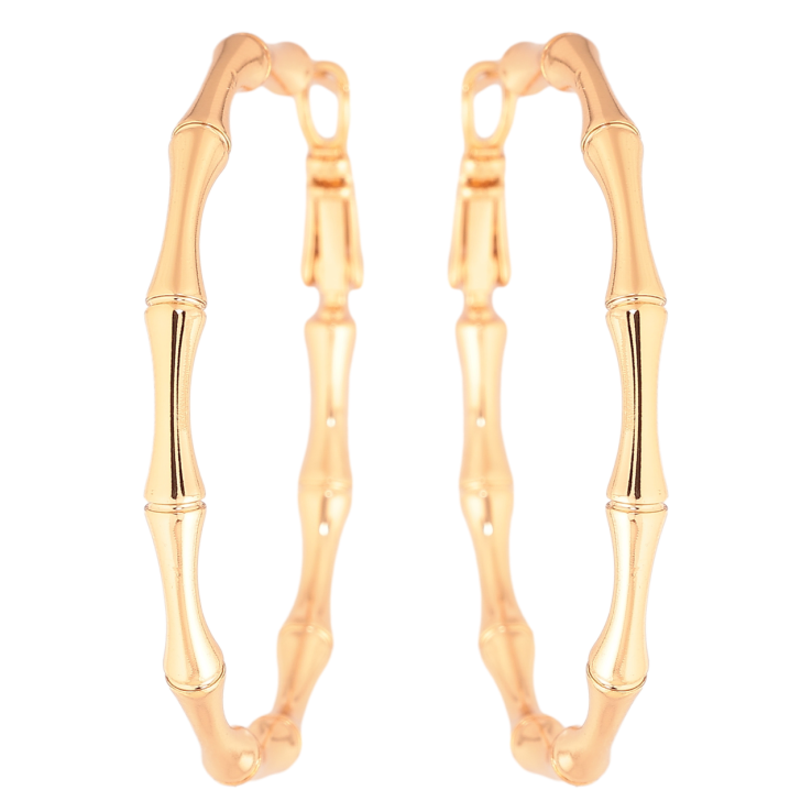 Сережки Xuping колір Позолота 18K кільця (конго) Декоративний візерунок ø 4.5см фото №22