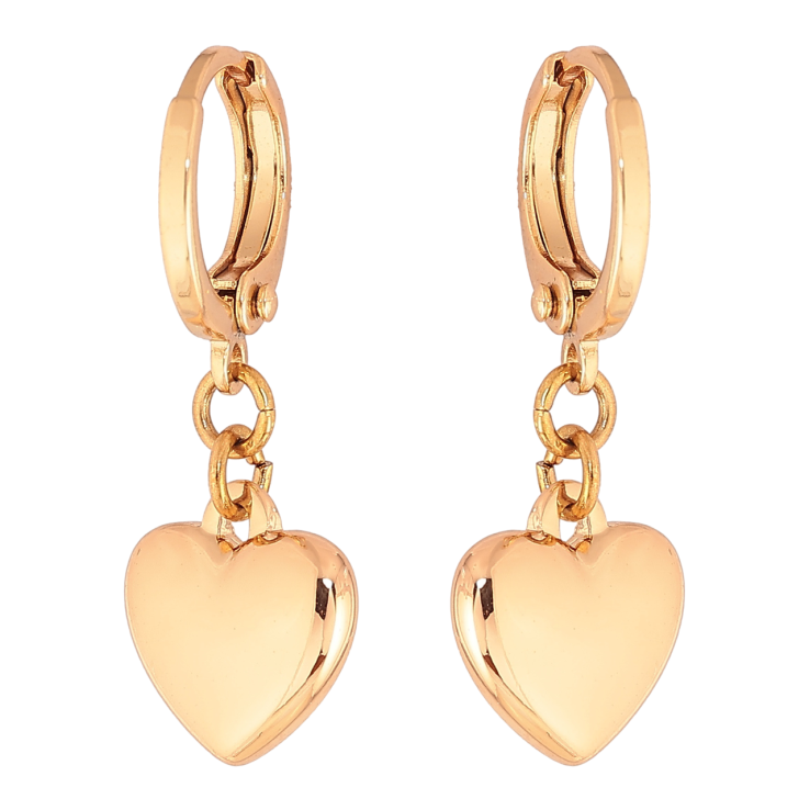 Сережки Xuping колір Позолота 18K підвіски на колечках Сердечки фото №24