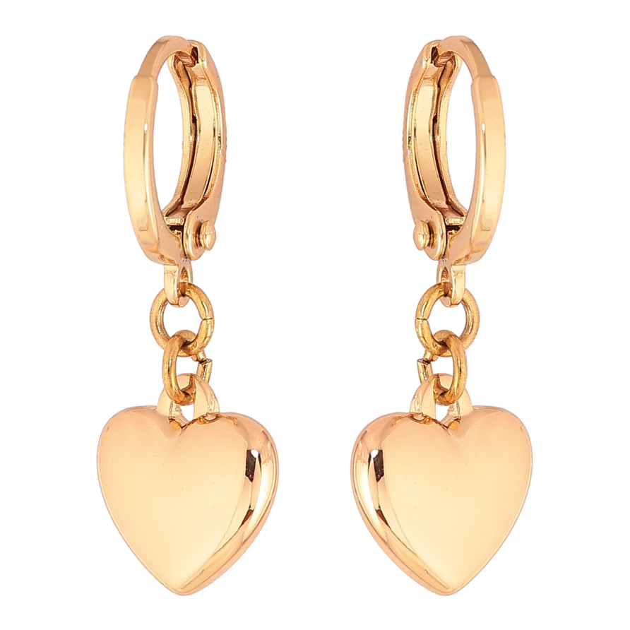 Сережки Xuping колір Позолота 18K підвіски на колечках Сердечки фото №1