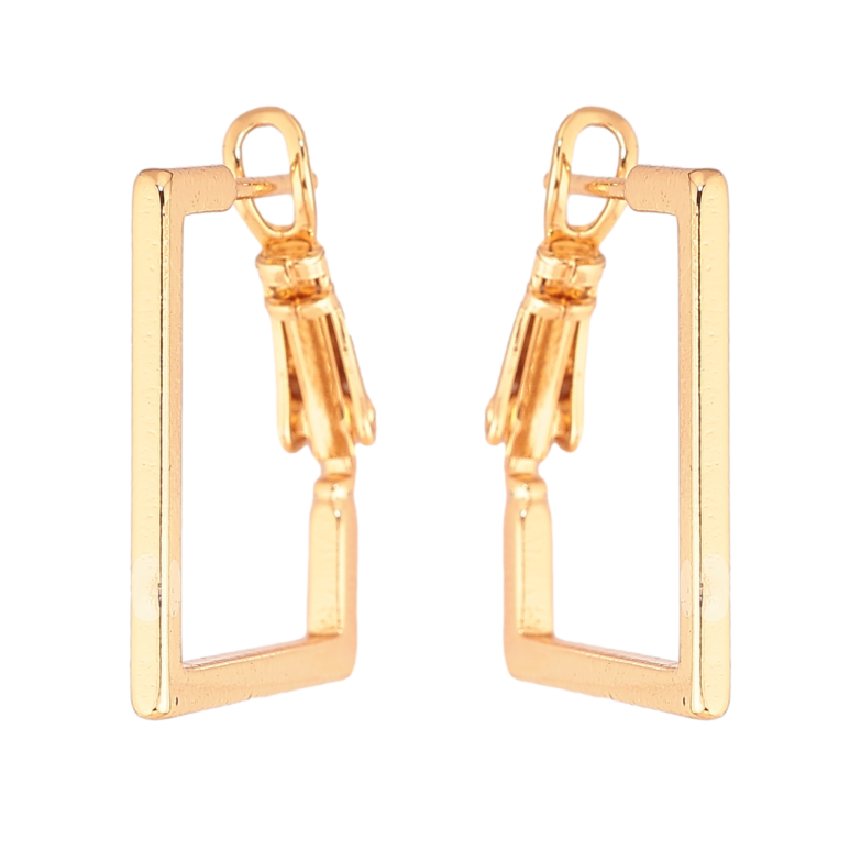 Сережки Xuping колір Позолота 18K італійський замок Квадратні 2 х 2см фото №1