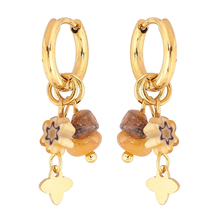 Сережки Xuping TTM Stainless Steel колір 14К підвіски на колечках Декоративні 2 в 1 фото №8