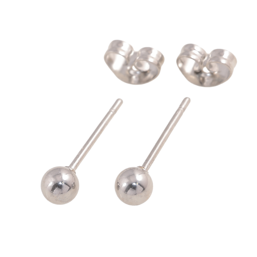 Серьги Xuping TTM Stainless Steel цвет Родий пусеты Шарики ø 4мм фото №1