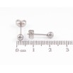 Серьги Xuping TTM Stainless Steel цвет Родий пусеты Шарики ø 4мм фото №2