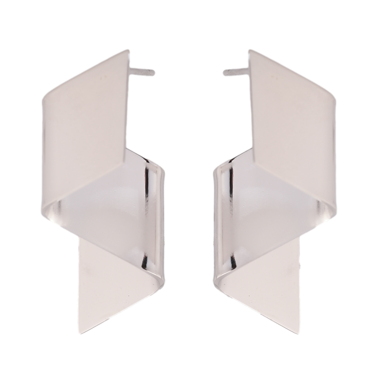 Сережки Xuping TTM Stainless Steel колір Родій пусети Декоративні фото №3