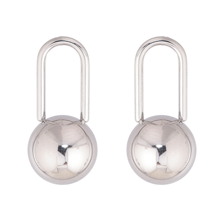 Сережки Xuping TTM Stainless Steel колір Родій пусети Кульки на дужках фото №21