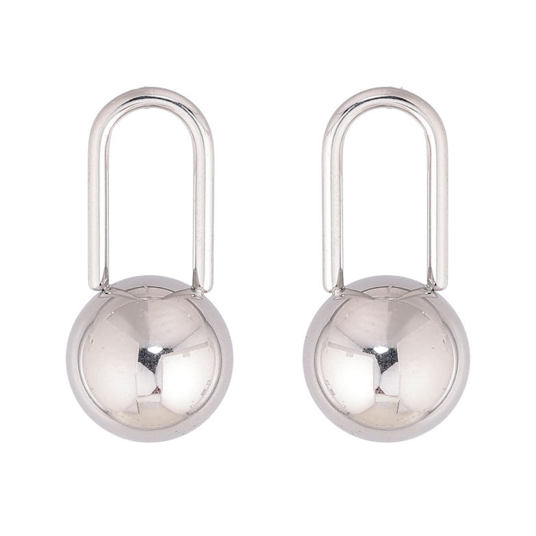 Сережки Xuping TTM Stainless Steel колір Родій пусети Кульки на дужках фото №1