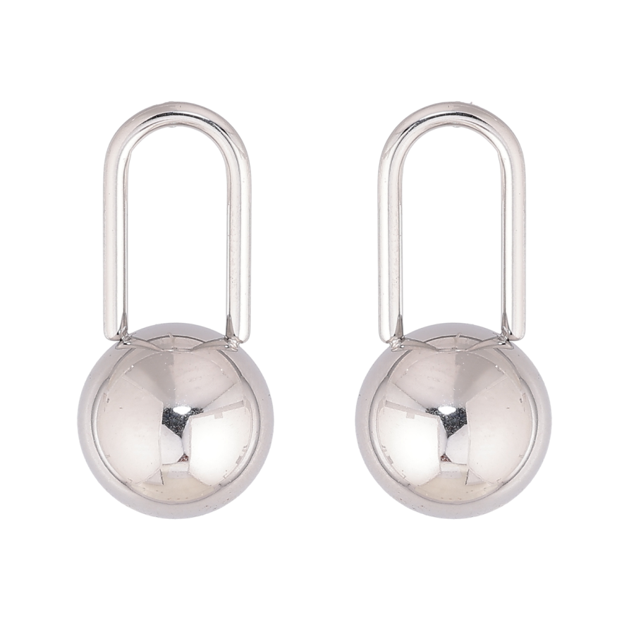 Сережки Xuping TTM Stainless Steel колір Родій пусети Кульки на дужках фото №1