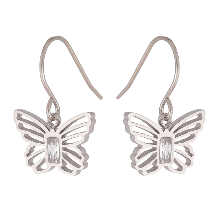 Сережки Xuping TTM Stainless Steel колір Родій французький замок Метелики фото №17 Сережки Xuping TTM Stainless Steel колір Родій французький замок Метелики фото №17