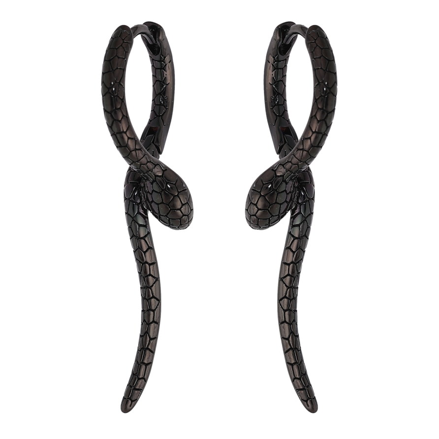 Сережки Xuping Позолота Black (чорне золото) колечка Змії фото №1