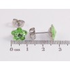 Сережки Xuping колір Родій з кристалами Swarovski пусети Кристальні квіточки Peridot фото №2