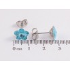 Сережки Xuping колір Родій з кристалами Swarovski пусети Кристальні квіточки Aquamarine фото №2