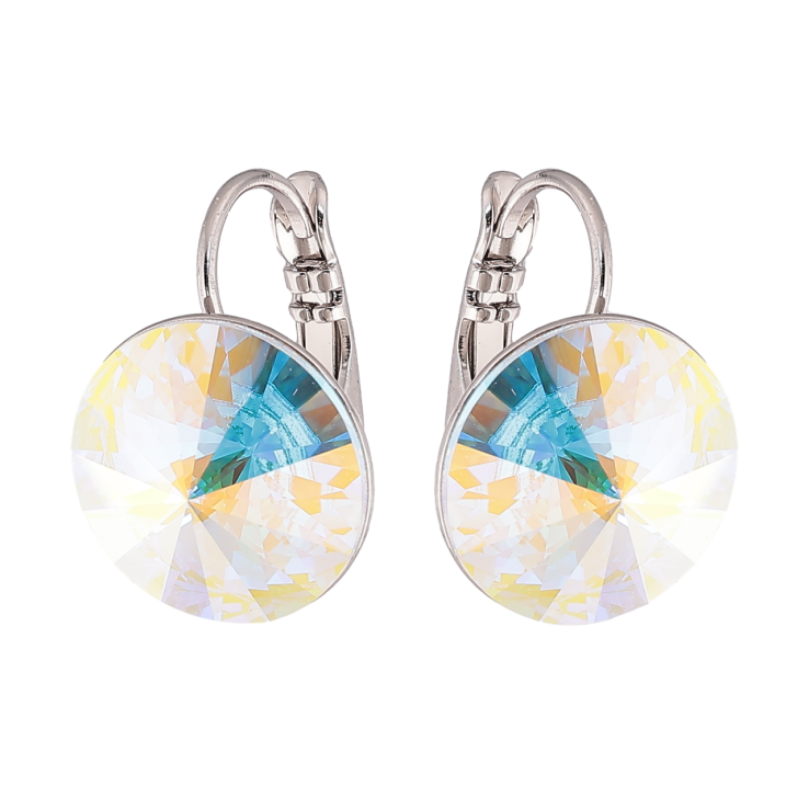 Сережки Xuping колір Родій з кристалами Swarovski французький замок Кристали АВ ø 14мм фото №7 Сережки Xuping колір Родій з кристалами Swarovski французький замок Кристали АВ ø 14мм фото №7