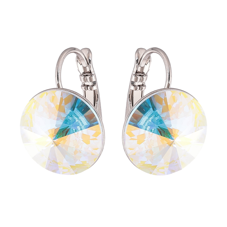 Серьги Xuping цвет Родий с кристаллами Swarovski французский замок Кристаллы АВ ø 14мм фото №1