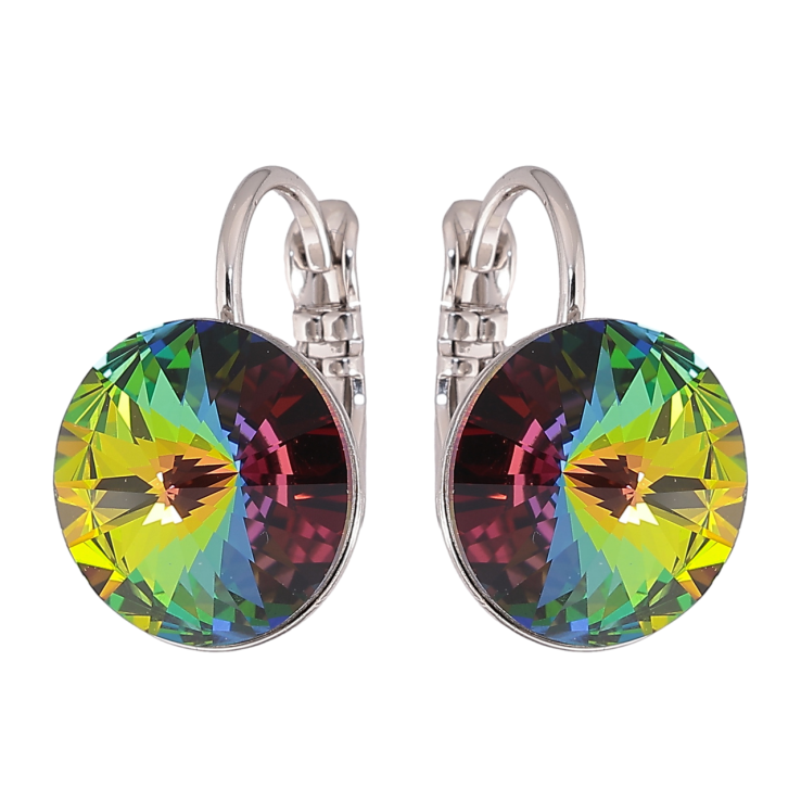 Сережки Xuping колір Родій з кристалами Swarovski французький замок Кристали Vitrail Medium ø 12мм фото №8 Сережки Xuping колір Родій з кристалами Swarovski французький замок Кристали Vitrail Medium ø 12мм фото №8