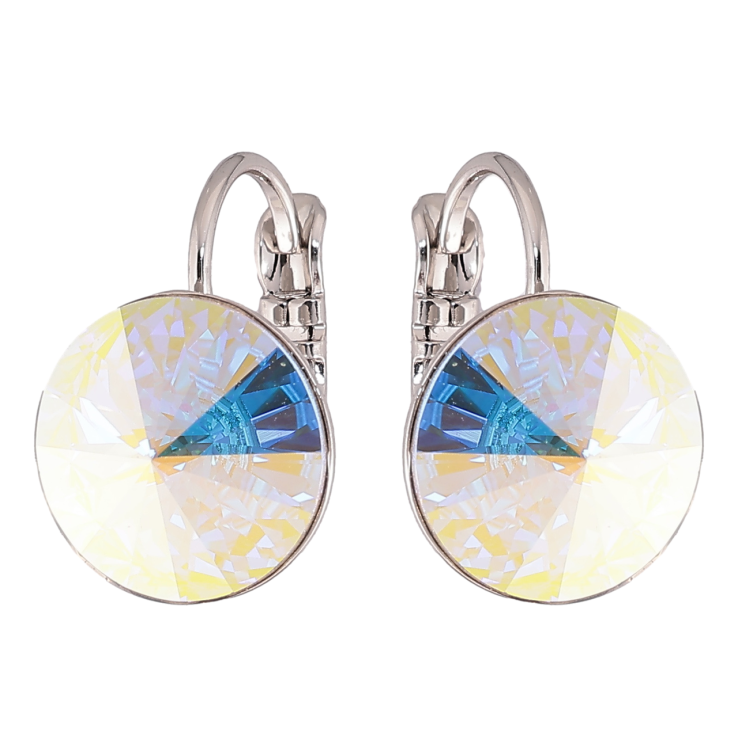 Сережки Xuping колір Родій з кристалами Swarovski французький замок Кристали АВ ø 12мм фото №9 Сережки Xuping колір Родій з кристалами Swarovski французький замок Кристали АВ ø 12мм фото №9