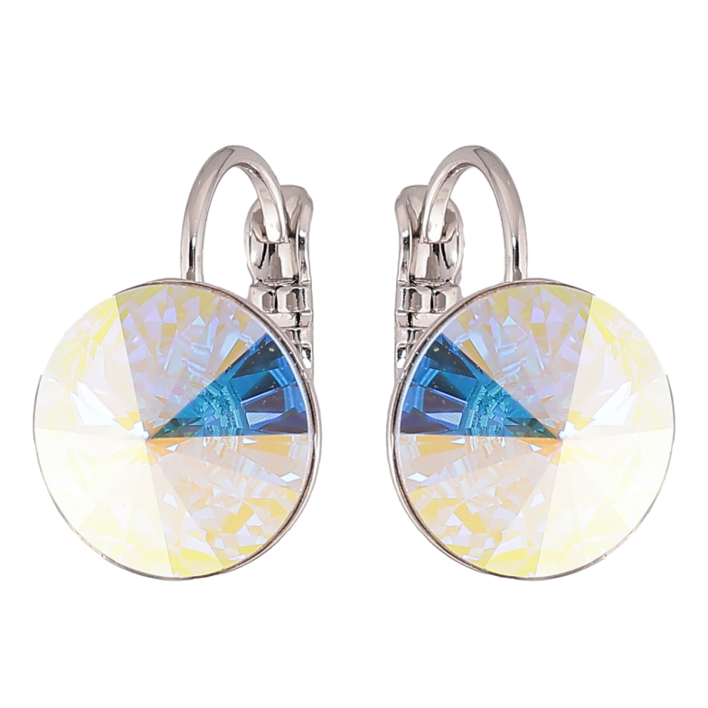 Серьги Xuping цвет Родий с кристаллами Swarovski французский замок Кристаллы АВ ø 12мм фото №6