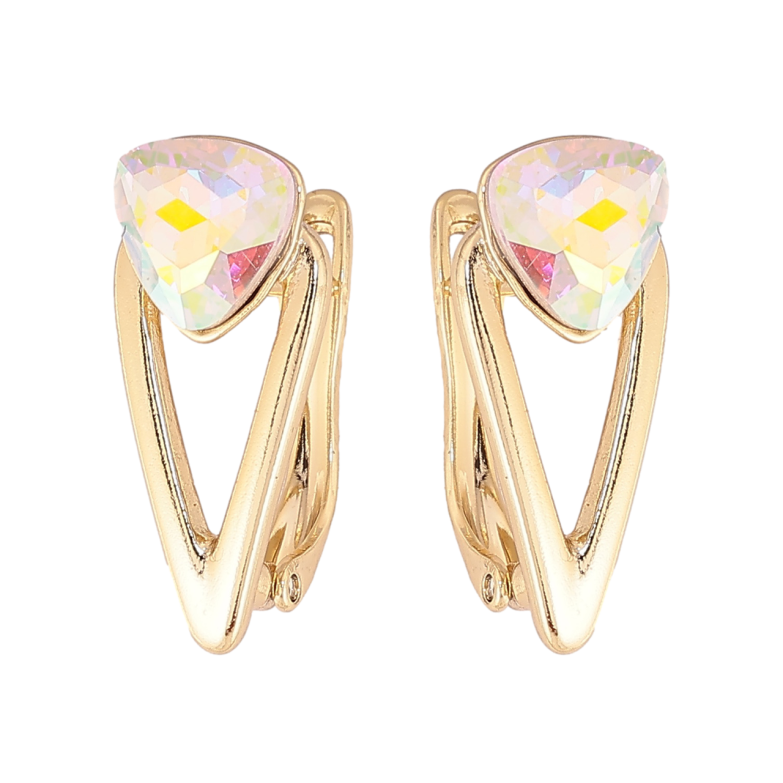 Сережки Xuping колір Позолота 14K з кристалами Swarovski англійський замок Візерунок з кристалами АВ фото №21