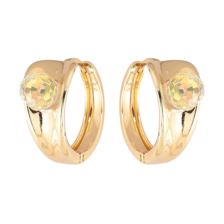 Серьги Xuping цвет Позолота 14K с кристаллами Swarovski колечки Узор с кристальными шариками Shimmer фото №19