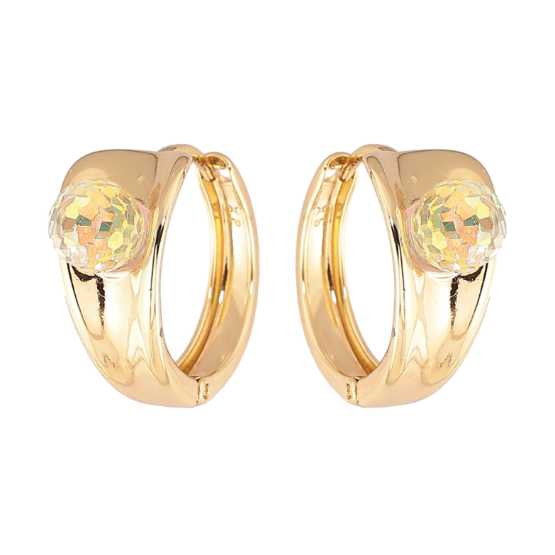 Серьги Xuping цвет Позолота 14K с кристаллами Swarovski колечки Узор с кристальными шариками Shimmer фото №14