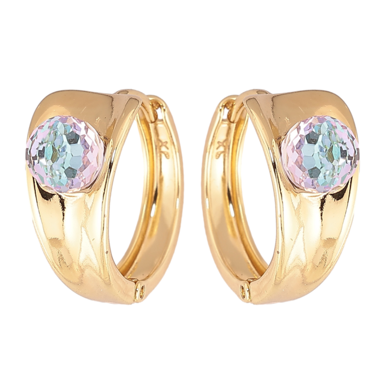 Серьги Xuping цвет Позолота 14K с кристаллами Swarovski колечки Узор с кристальными шариками Paradise Shine фото №1