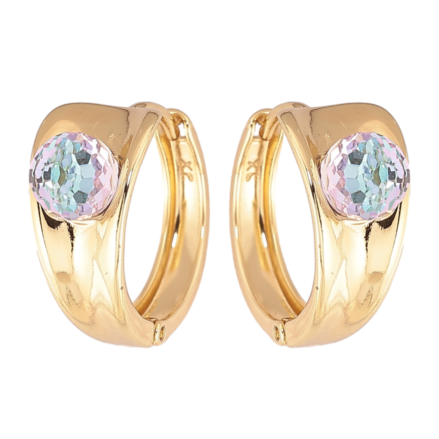 Сережки Xuping колір Позолота 14K з кристалами Swarovski колечка Візерунок з кристальними кульками Paradise Shine фото №1