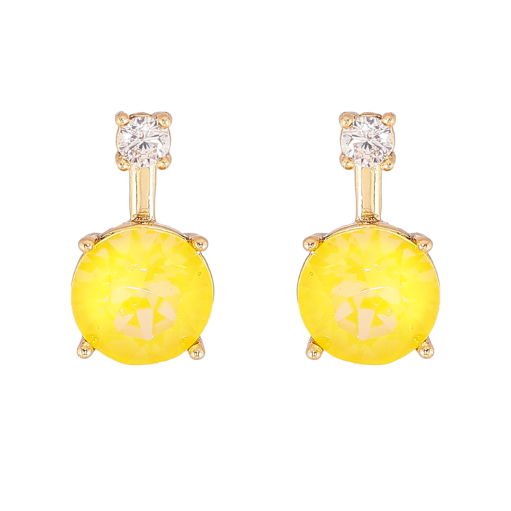 Серьги Xuping цвет Позолота 14K с кристаллами Swarovski пусеты Кристаллы Sunflower фото №17