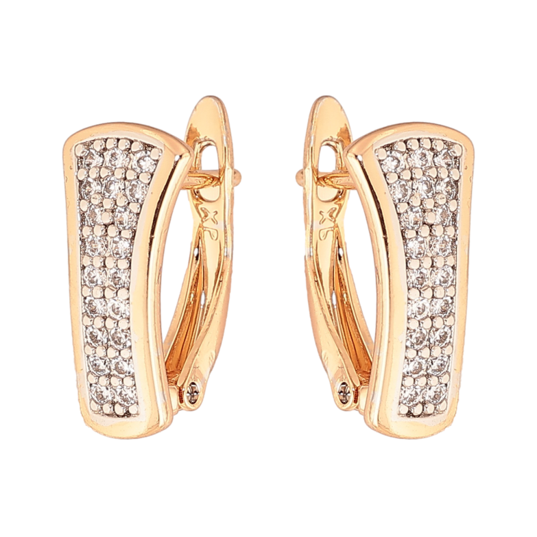 Серьги Xuping цвет Позолота 18К + Родий английский замок Инкрустация кристаллами фото №1 Серьги Xuping цвет Позолота 18К + Родий английский замок Инкрустация кристаллами фото №1