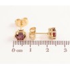 Сережки Xuping Позолота 14K пусети Темно-червоні кристали в 6-ти крапановій оправі ø 6мм фото №2