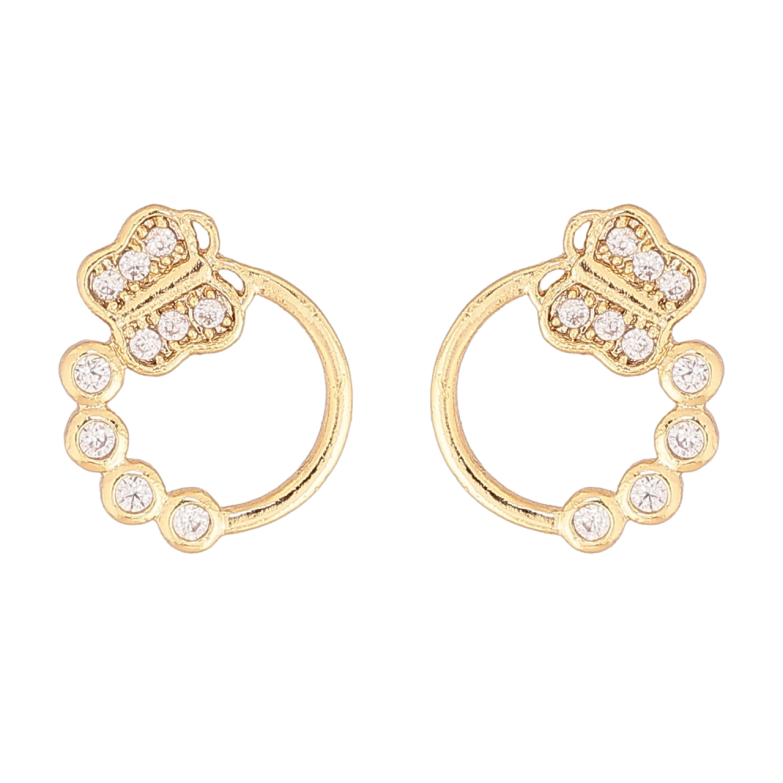 Серьги Xuping цвет Позолота 14K пусеты Колечки с бабочками фото №1