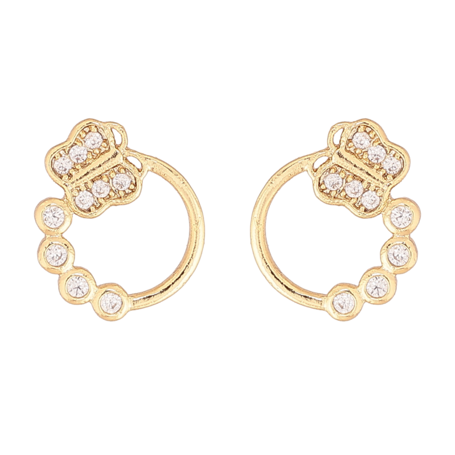 Сережки Xuping колір Позолота 14K пусети Кільця з метеликами фото №1