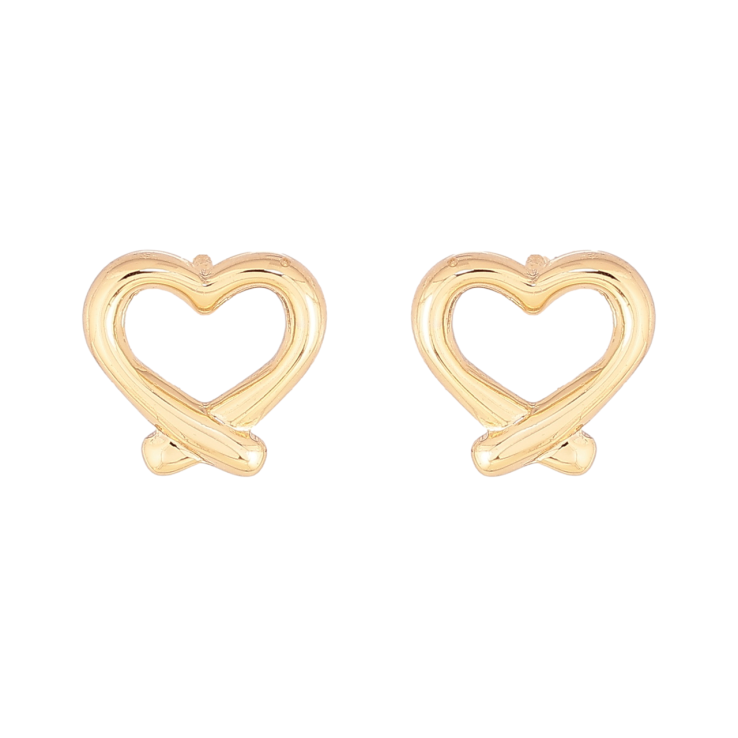 Сережки Xuping колір Позолота 14K пусети Сердечка фото №7