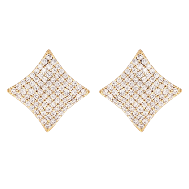 Серьги Xuping цвет Позолота 14K пусеты Инкрустация кристаллами фото №20