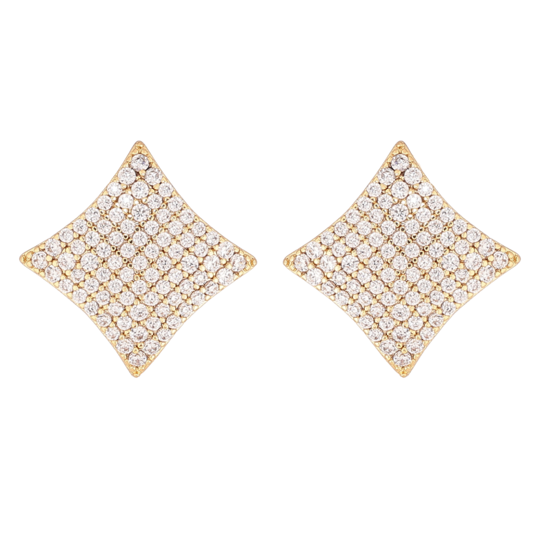 Сережки Xuping колір Позолота 14K пусети Інкрустація кристалами фото №1