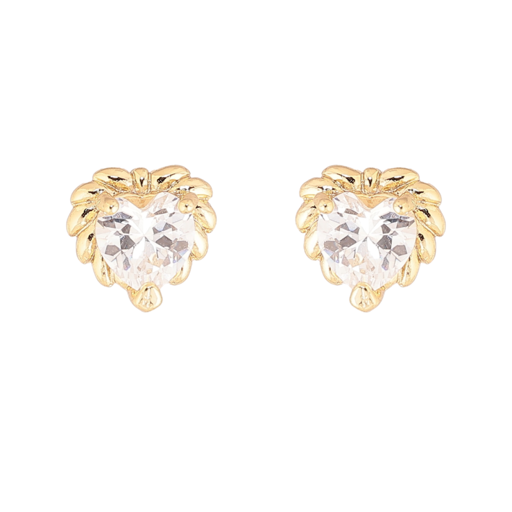Сережки Xuping колір Позолота 14K пусети Кристальні сердечка фото №8