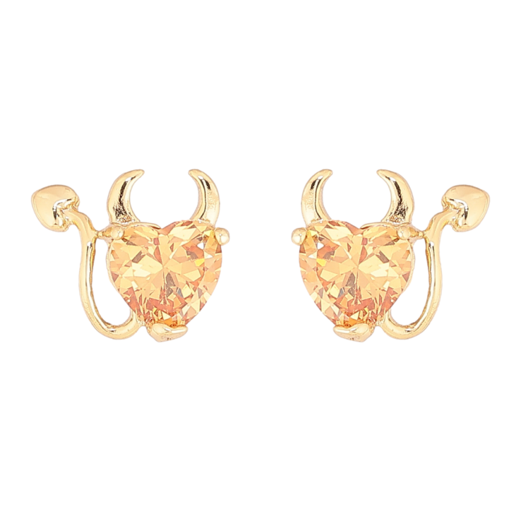 Сережки Xuping колір Позолота 14K пусети Кристальні чортенята фото №16