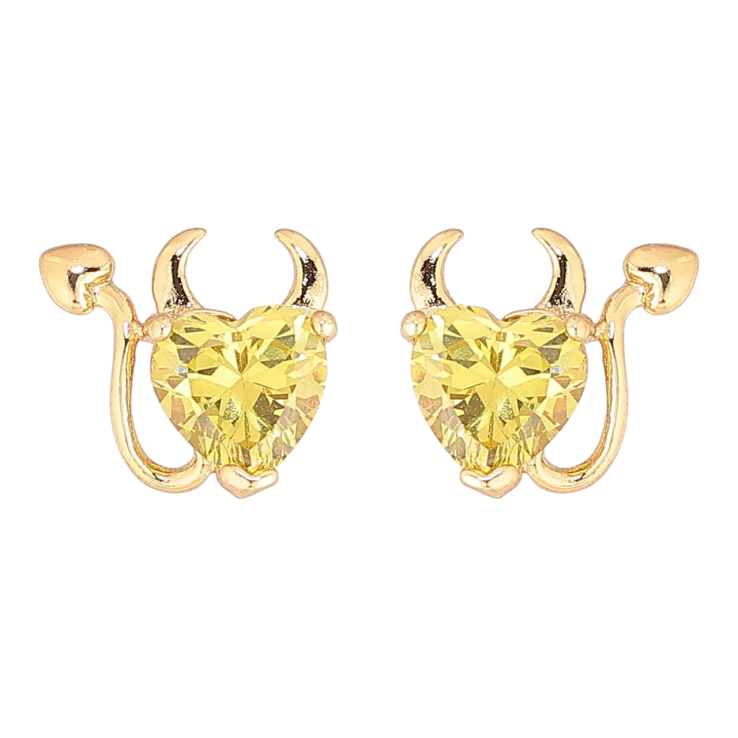 Сережки Xuping колір Позолота 14K пусети Кристальні чортенята фото №15