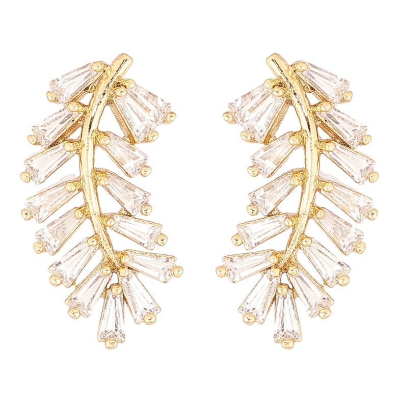 Серьги Xuping цвет Позолота 14K пусеты Кристальные веточки фото №16