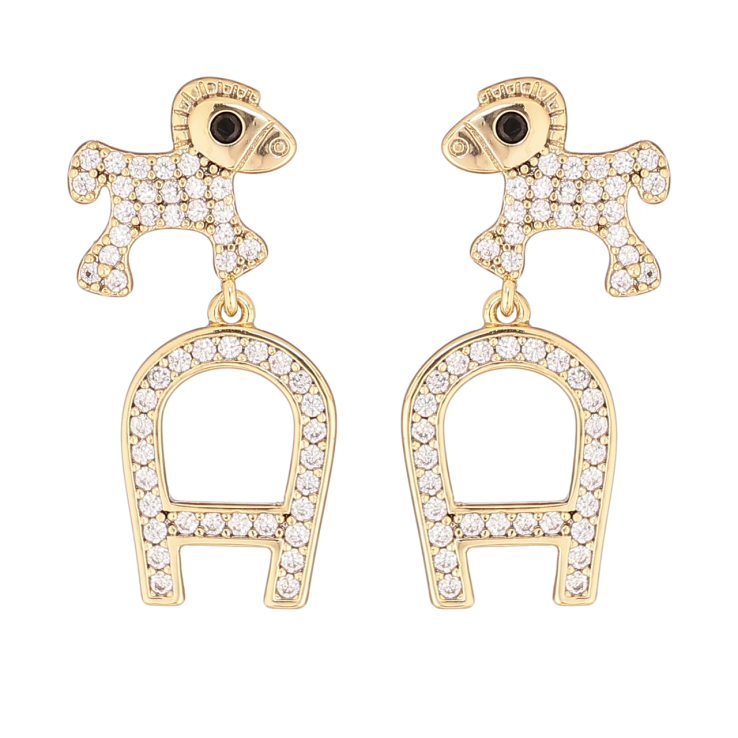 Сережки Xuping колір Позолота 14K пусети Коники з літерою А фото №17