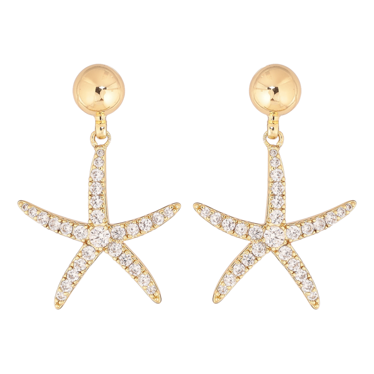 Сережки Xuping колір Позолота 14K пусети Морські зірки фото №15