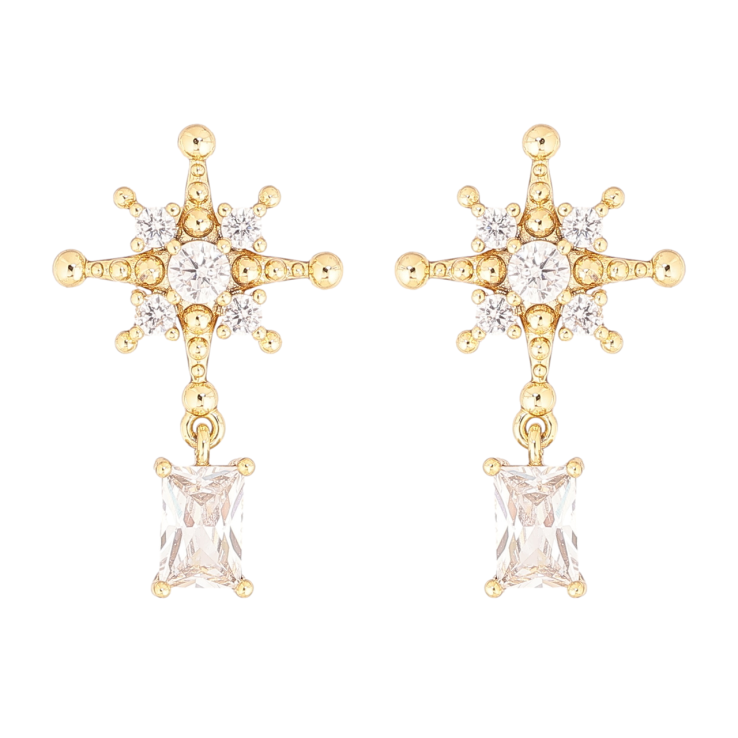 Сережки Xuping колір Позолота 14K пусети Декоративні зірки з кристалами фото №23