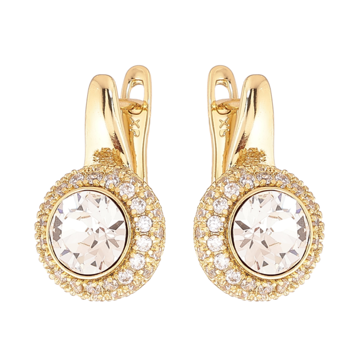 Серьги Xuping цвет Позолота 14K английский замок Инкрустация кристаллами фото №13