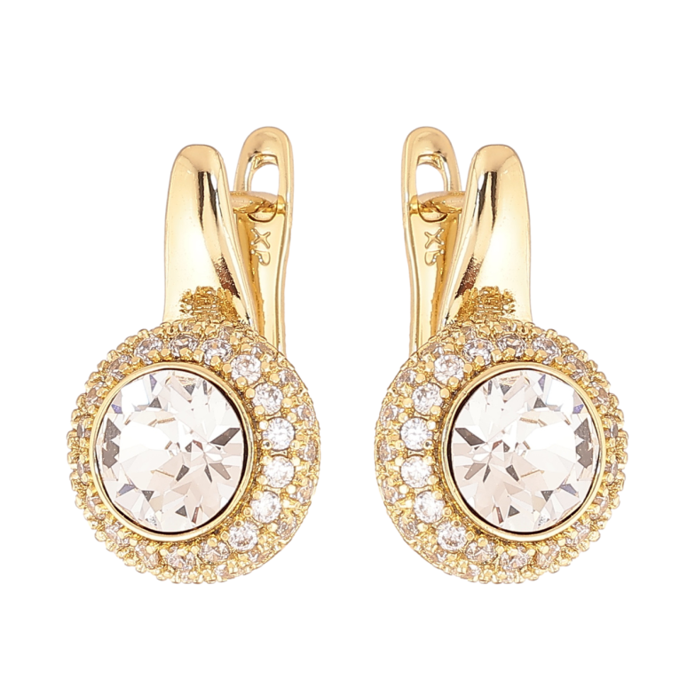 Серьги Xuping цвет Позолота 14K английский замок Инкрустация кристаллами фото №1