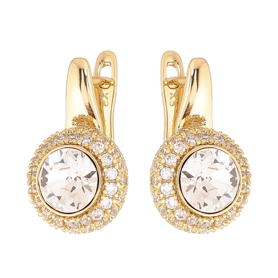 Серьги Xuping цвет Позолота 14K английский замок Инкрустация кристаллами фото №1