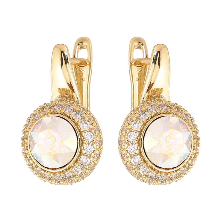 Серьги Xuping цвет Позолота 14K английский замок Инкрустация кристаллами фото №16