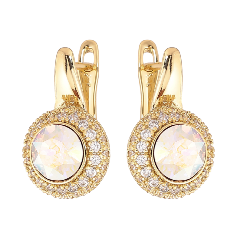 Сережки Xuping колір Позолота 14K англійський замок Інкрустація кристалами фото №1