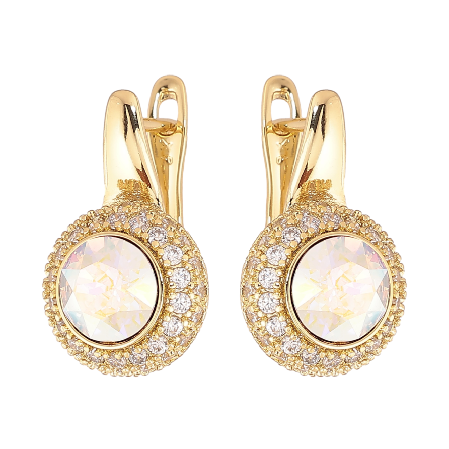 Серьги Xuping цвет Позолота 14K английский замок Инкрустация кристаллами фото №1