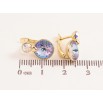 Серьги Xuping цвет Позолота 14K английский замок Два разноцветных кристалла фото №2