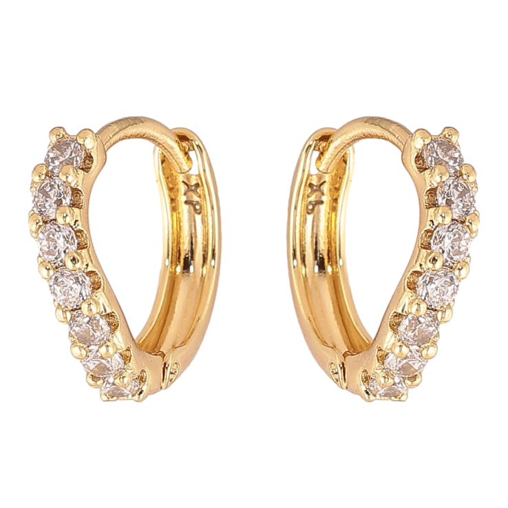 Серьги Xuping цвет Позолота 14K колечки Дорожки кристаллов фото №12