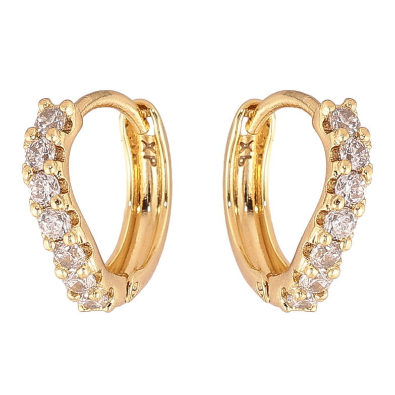 Серьги Xuping цвет Позолота 14K колечки Дорожки кристаллов фото №1