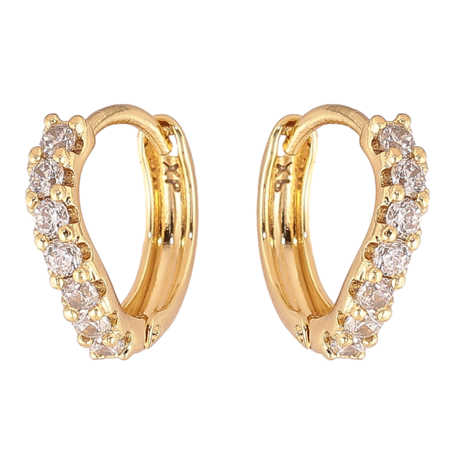 Серьги Xuping цвет Позолота 14K колечки Дорожки кристаллов фото №1